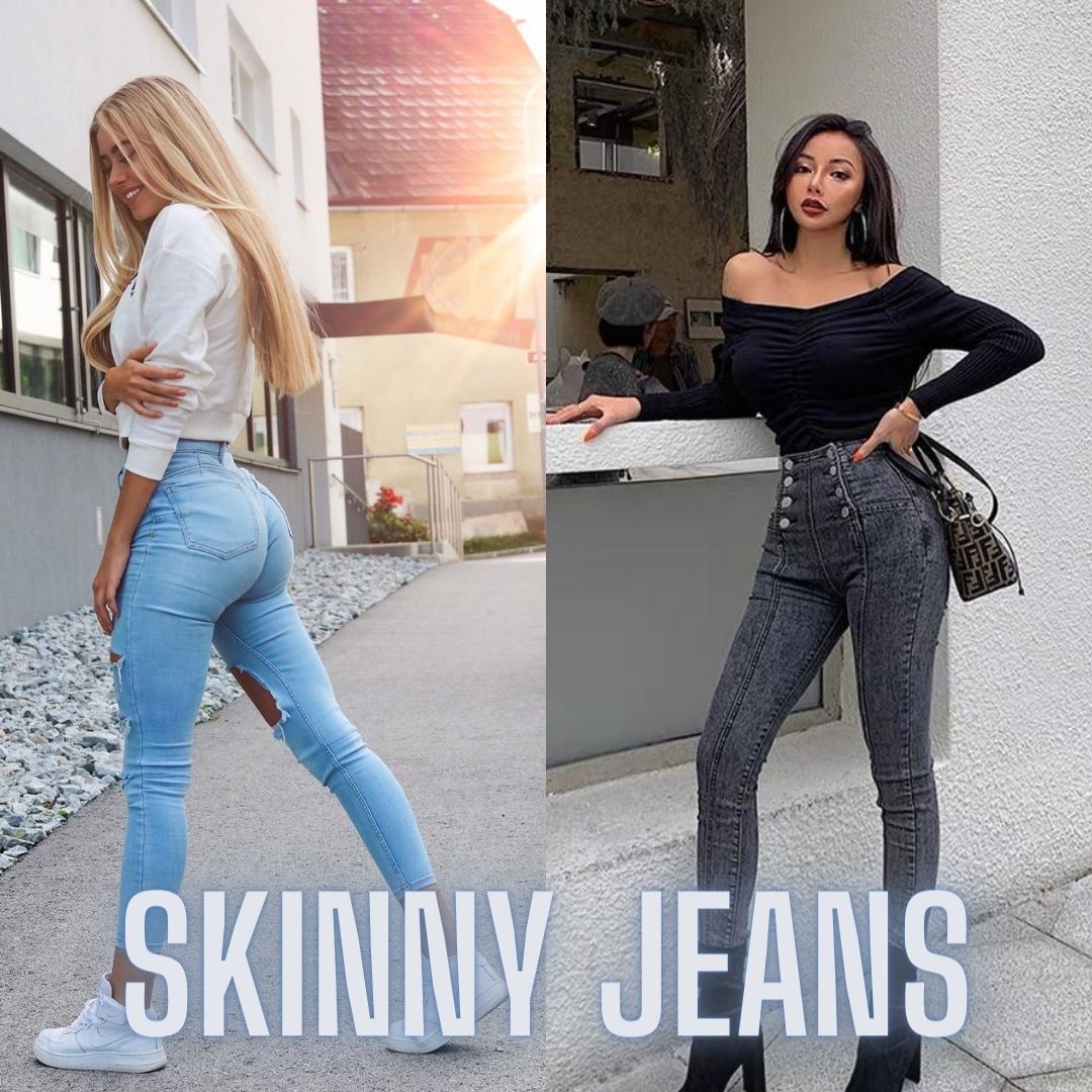 women's skinny high waisted and ripped jeans