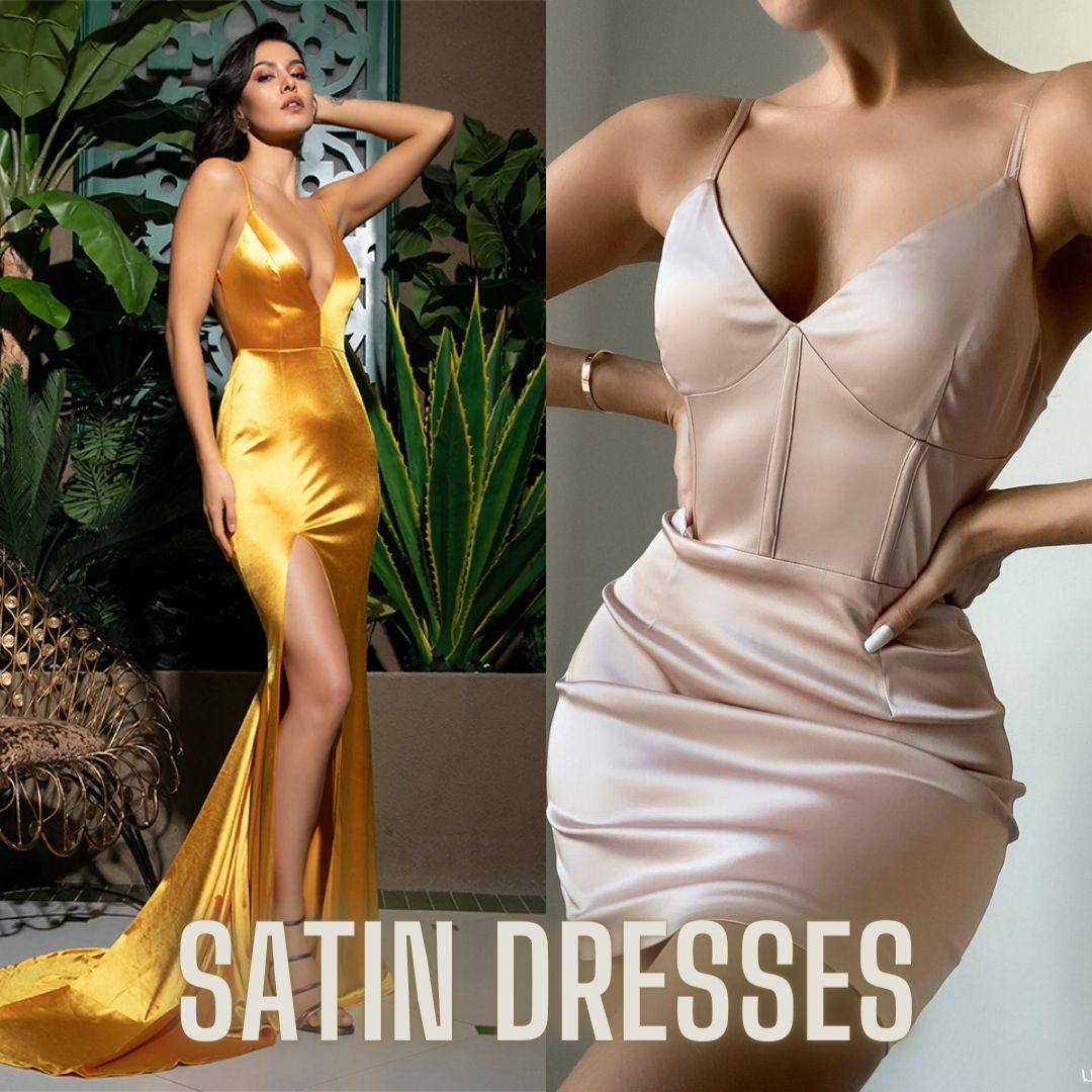 women's satin dresses and silky gowns