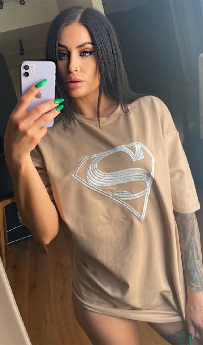 Apricot Superman T-Shirt And Sweatshorts Two Piece Set Outfit Sets