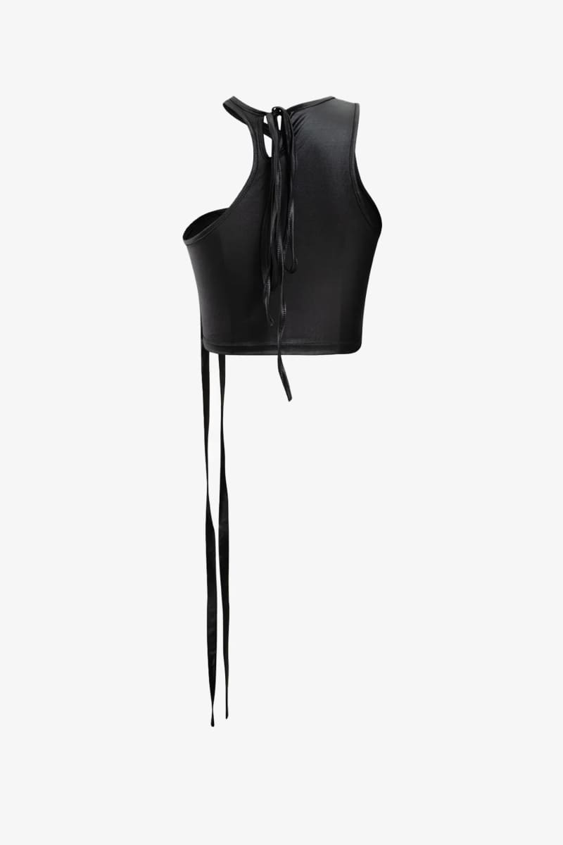 Black Lace-Up Two Piece Pants Set Outfit Sets