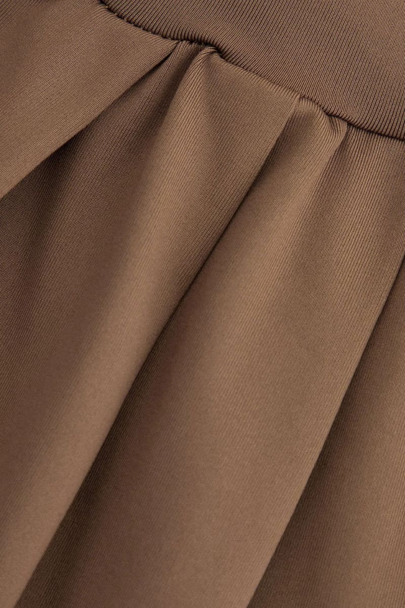 Brown Two Piece Palazzo Pants And Crop Top Set