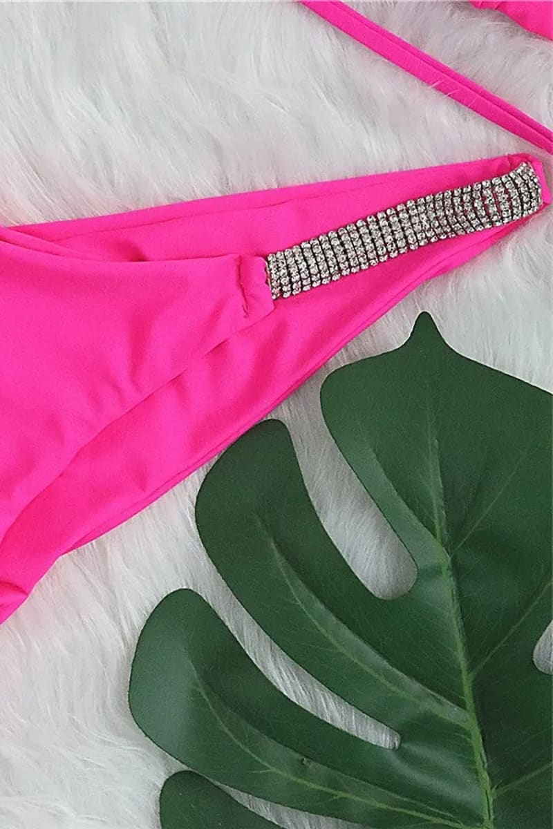 Neon Pink Rhinestone Bikini