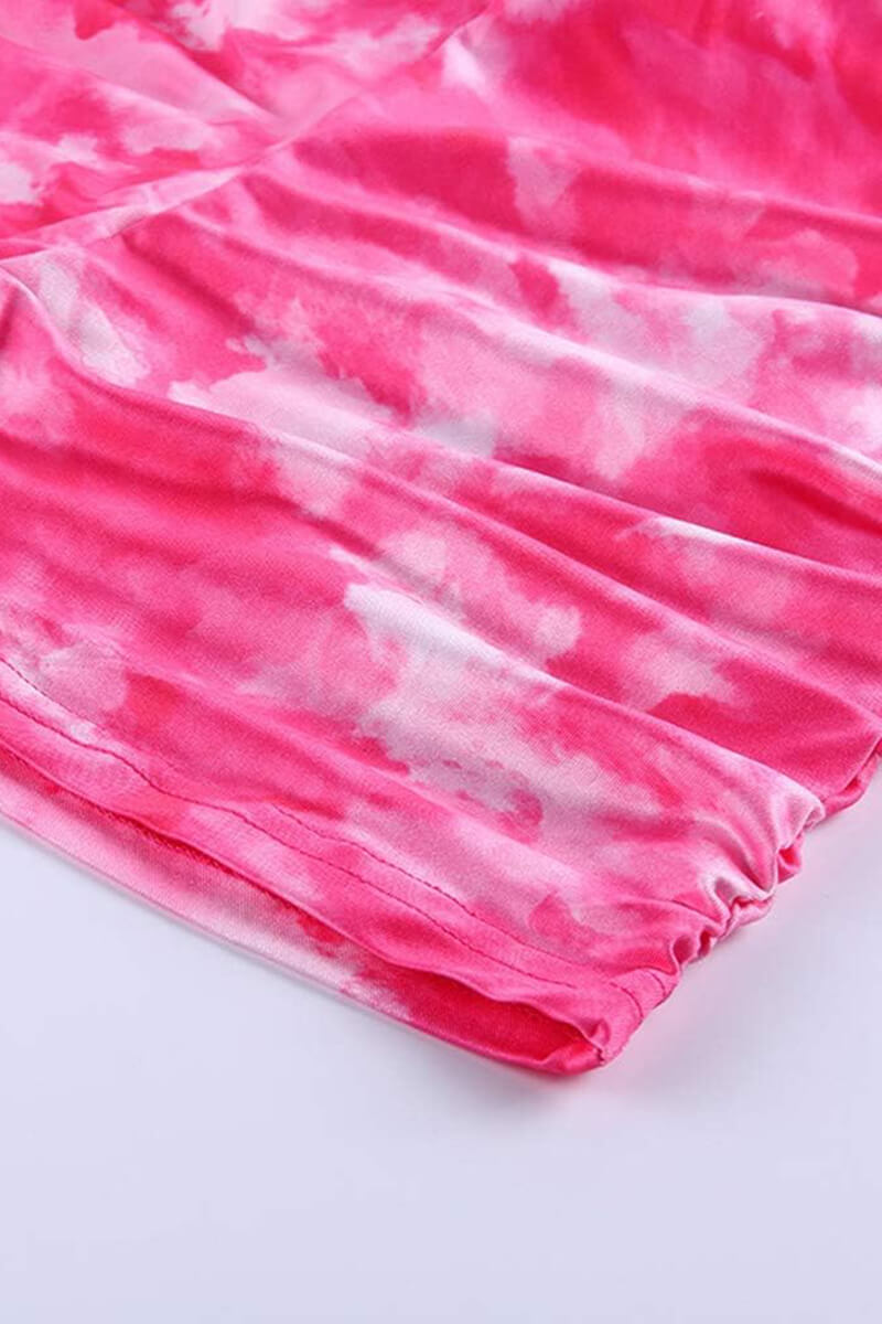 Pink Tie Dye Bodycon Romper