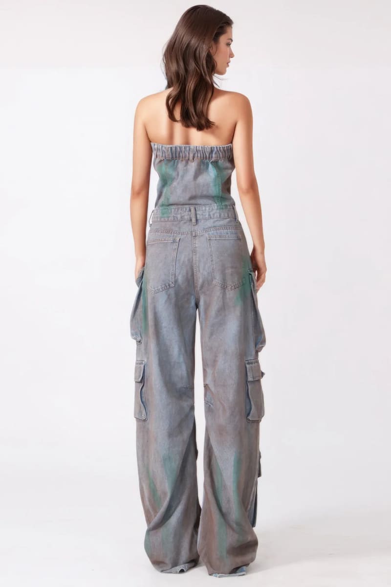 Wide Leg Denim Jumpsuit Jumpsuit