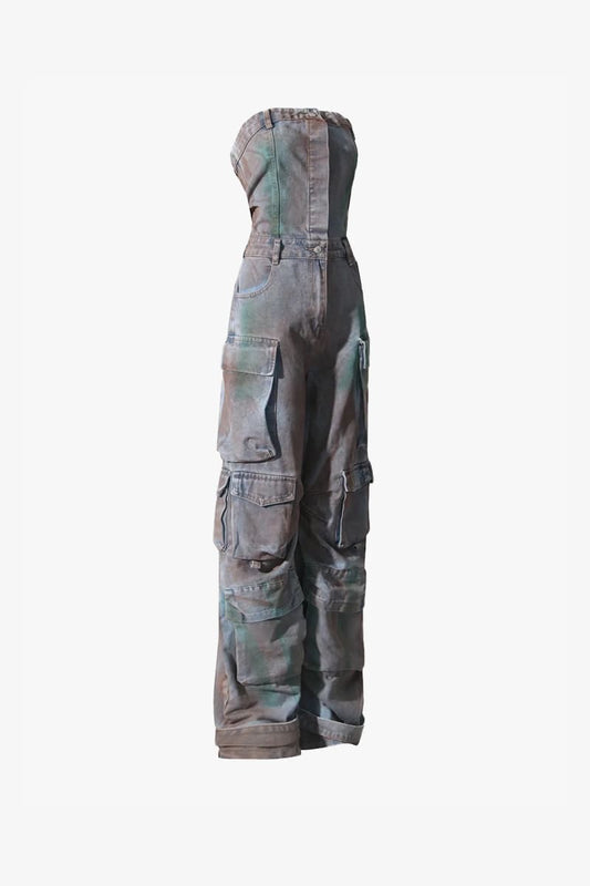 Wide Leg Denim Jumpsuit Jumpsuit