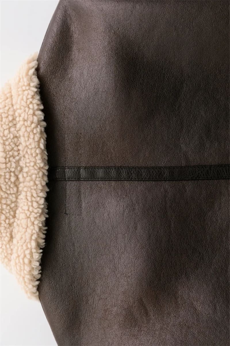Women’s Brown Shearling Aviator Jacket