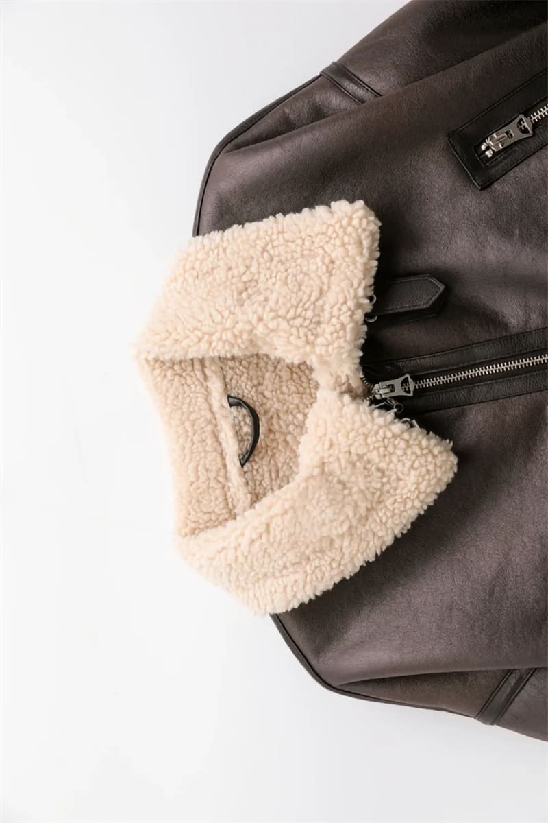 Women’s Brown Shearling Aviator Jacket