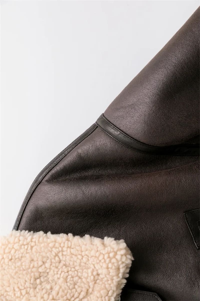 Women’s Brown Shearling Aviator Jacket